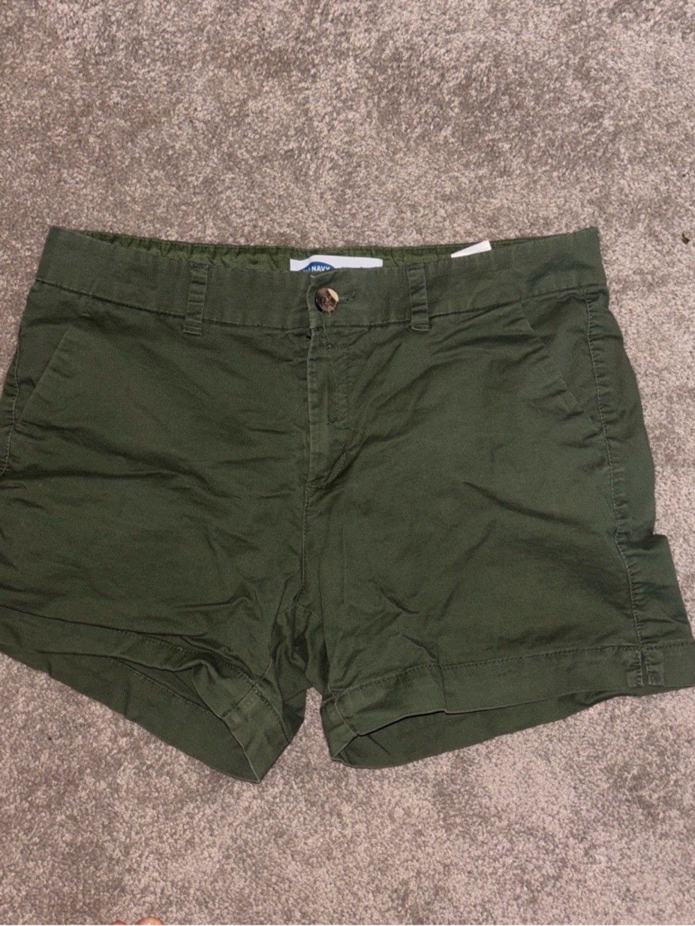 Old Navy Olive Green Casual Cotton Shorts